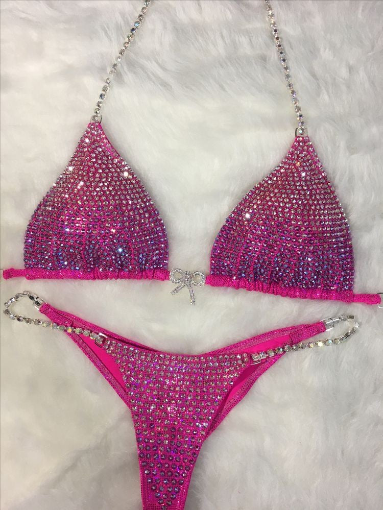 Pretty in Pink Diamond Bikini Set Dancer Outfit